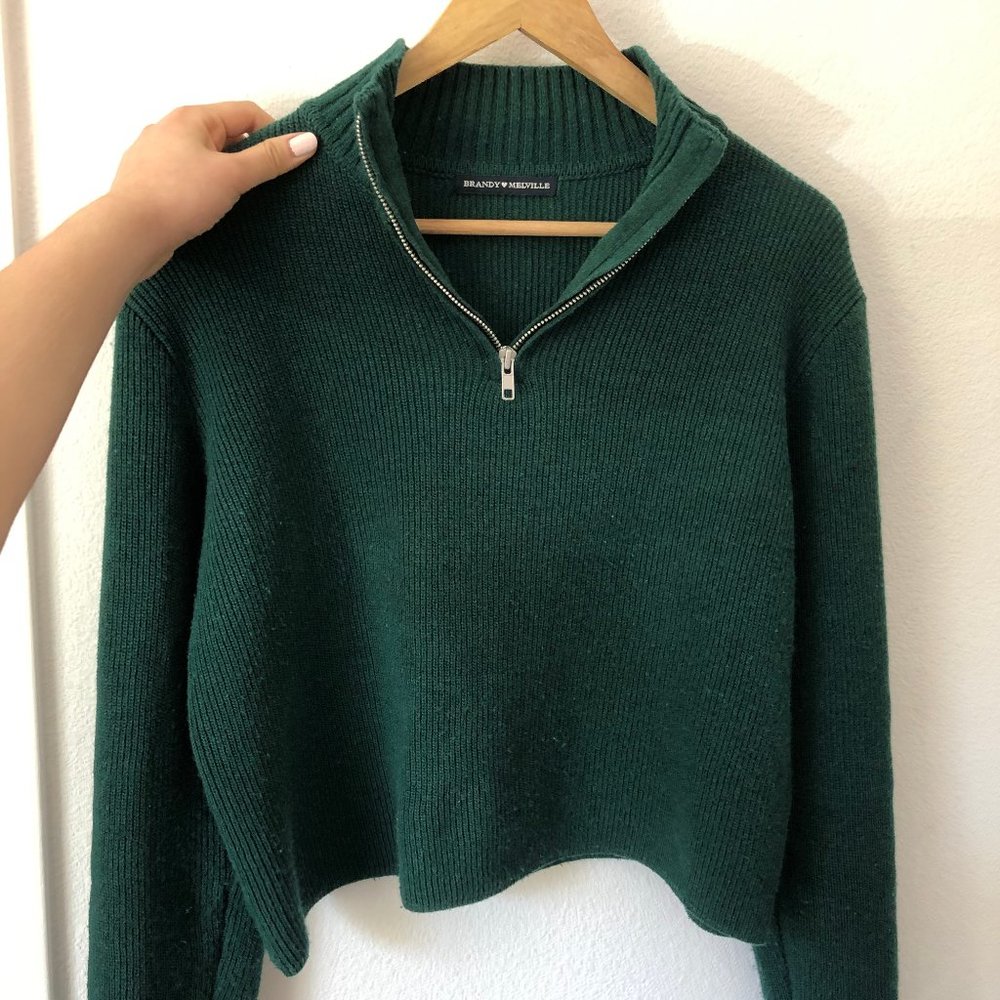 Brandy Melville Cropped Quarter Zip